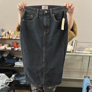 Dark Denim Pencil Skirt